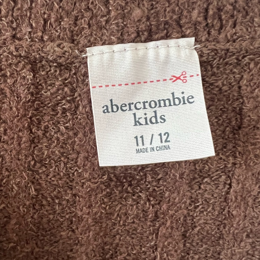 KIDS Abercrombie & Fitch Brown Cable Knit Cardigan - Picture 3 of 3